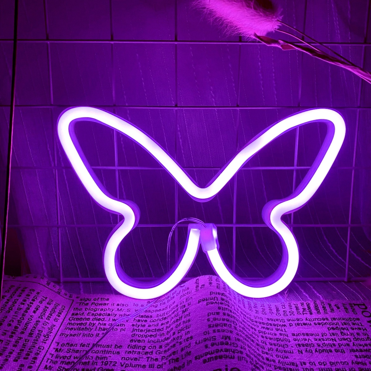 Wedding Power Supply - أضواء نيون على شكل فراشة LED،