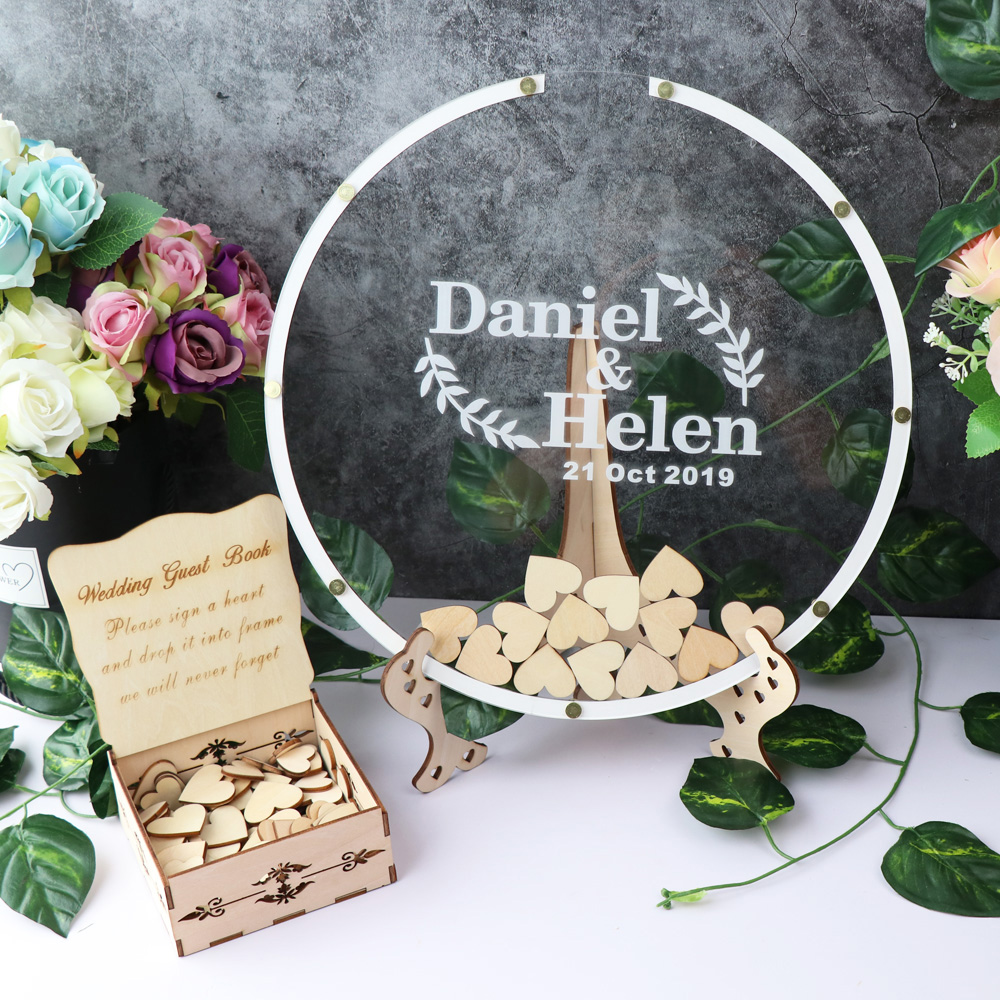 Personalized Guest Book - شخصية الاكريليك جولة الزفاف ضيف كتاب