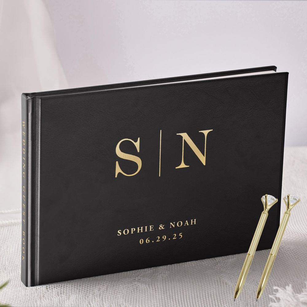 Personalized Guest Book - كتاب ضيوف حفل زفاف شخصي أنيق