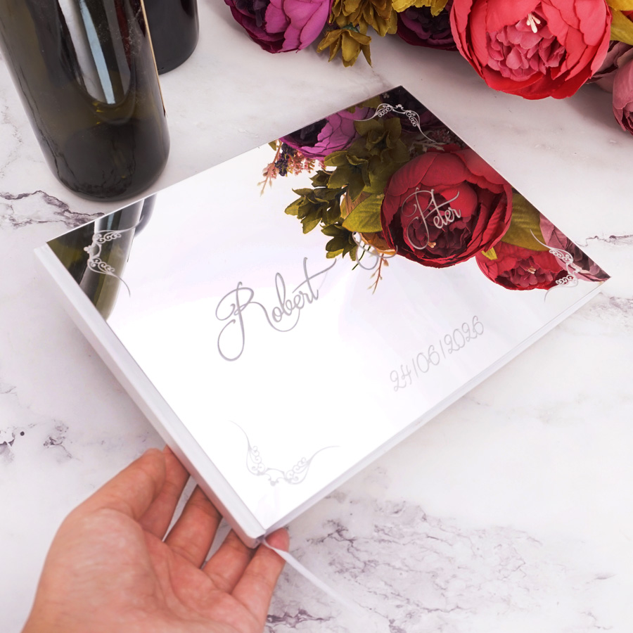 Personalized Guest Book - شخصية الزفاف خمر توقيع دفتر الزوار