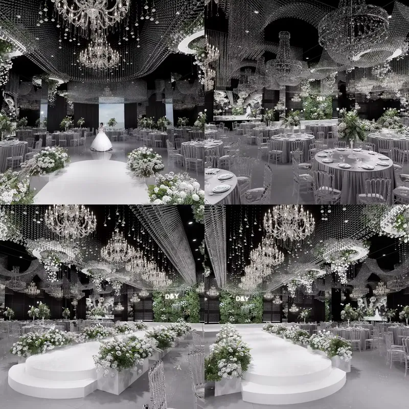 Wedding Solution - ثريا LED فاخرة كبيرة مخصصة لتزيين