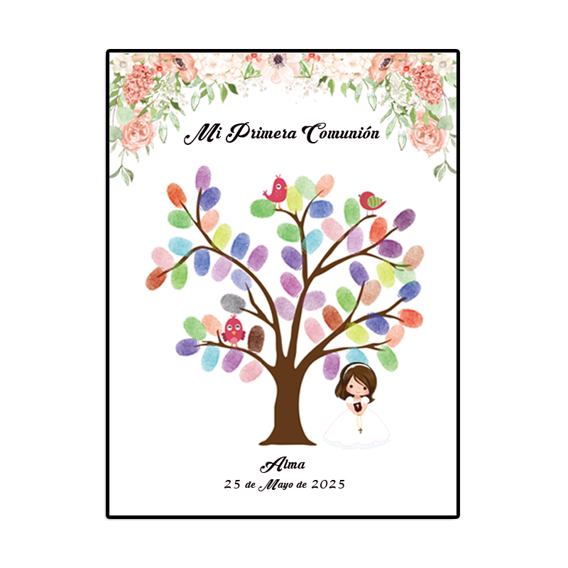 Personalized Guest Book - موضوع شخصي اسم التاريخ بصمة دهان