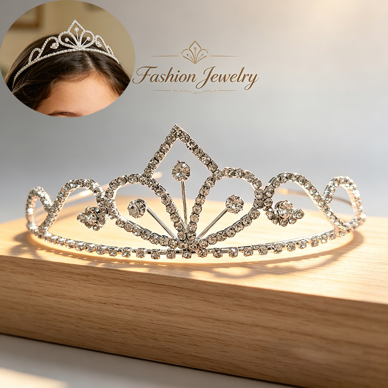 تاج زفاف فضي اللون مرصع بالأحج - مراجعة Wedding Shop وسعره