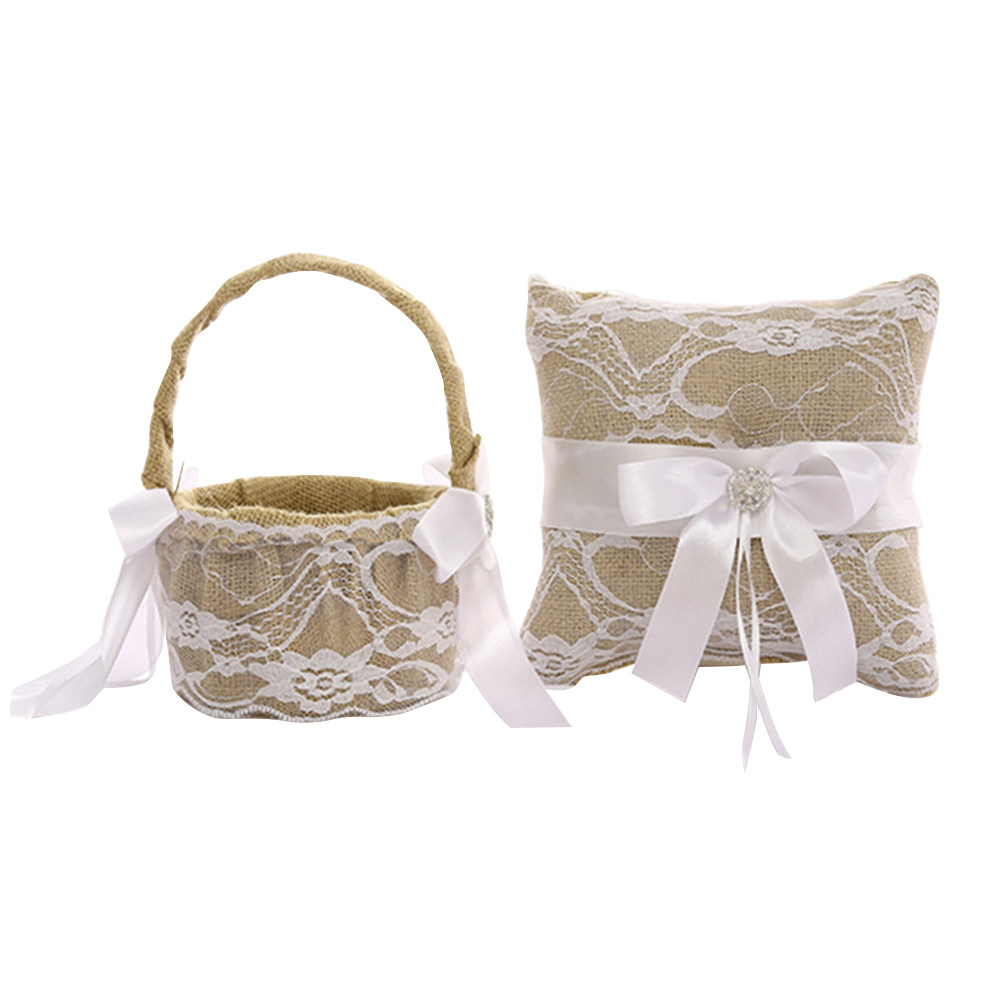 وسادة خاتم زفاف من الدانتيل وا - مراجعة Wedding Ceremony Supply وسعره