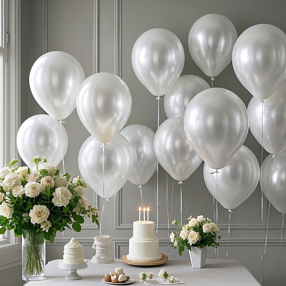مجموعة بالونات بيضاء لؤلؤية، م - مراجعة Wedding Ceremony Supply وسعره