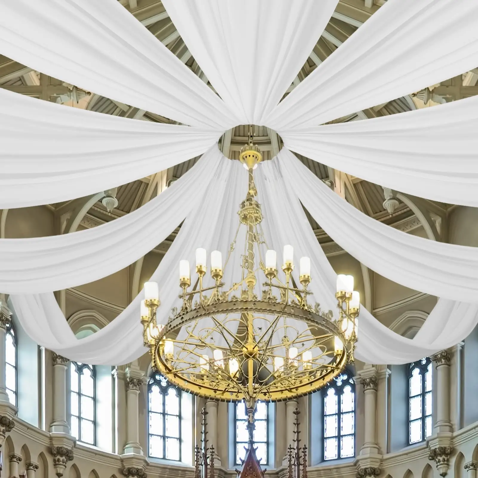 فستان الزفاف الأبيض ستائر السق - مراجعة Wedding Ceremony Supply وسعره