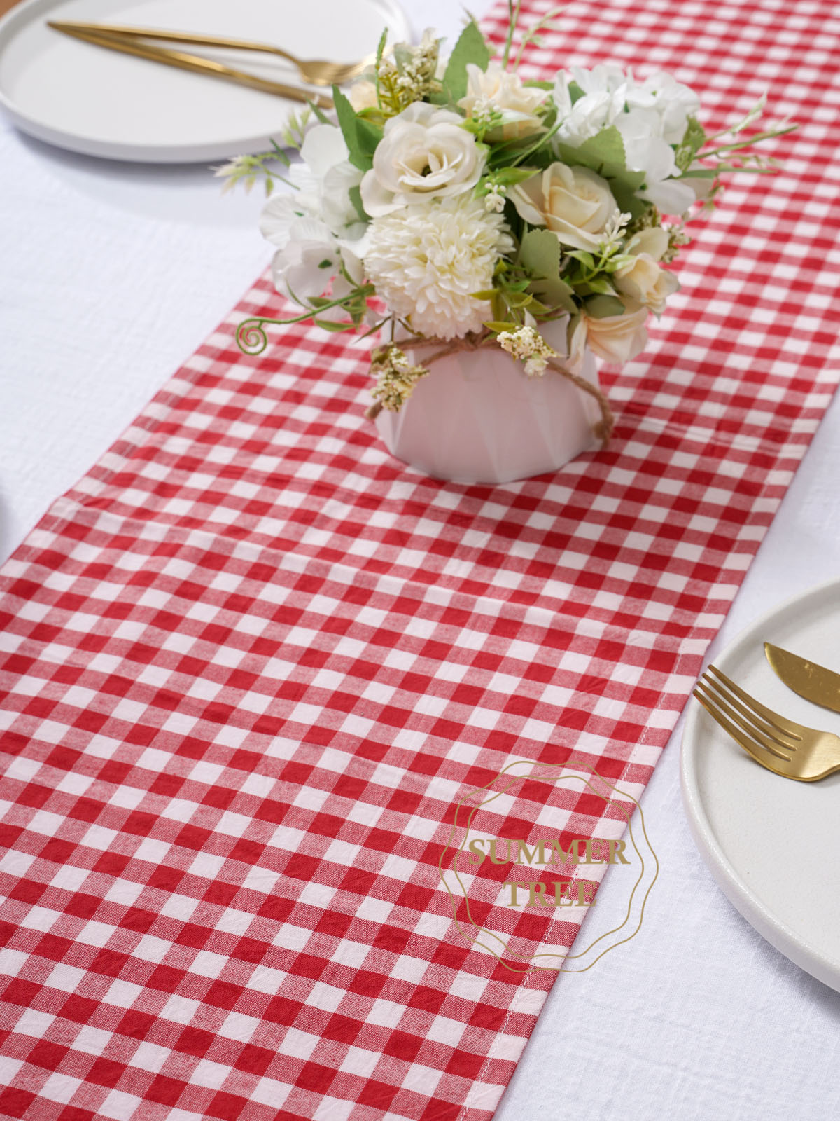 مفرش طاولة قطني بنقشة مربعات ر - مراجعة Wedding Ceremony Supply وسعره