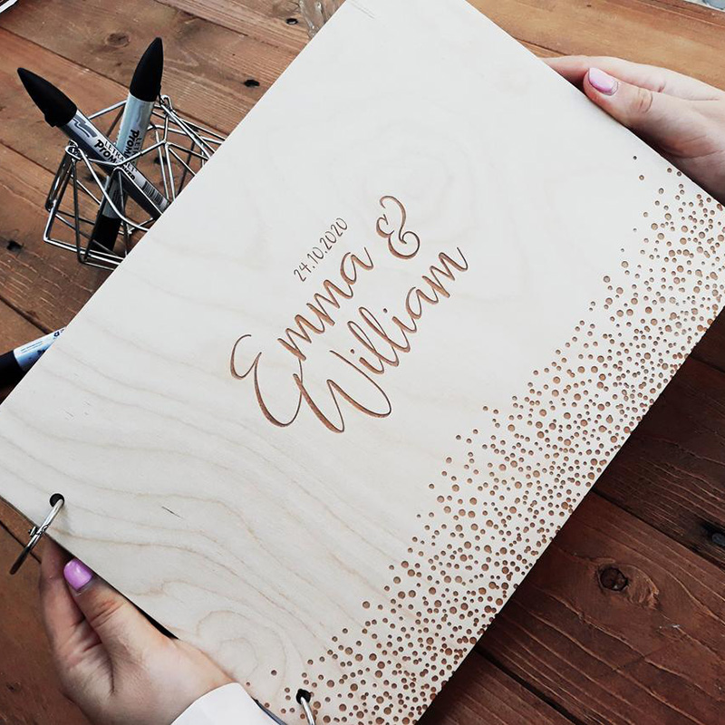 شخصية الزفاف سجل الزوار خشب مص - مراجعة Personalized Guest Book وسعره
