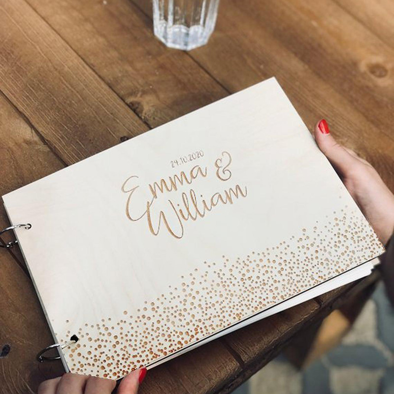 شخصية الزفاف سجل الزوار خشب مص - مراجعة Personalized Guest Book وسعره