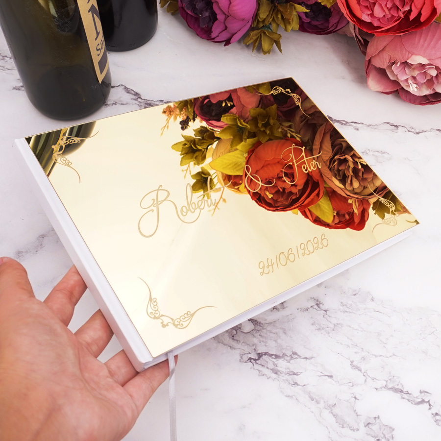 شخصية الزفاف خمر توقيع دفتر ال - مراجعة Personalized Guest Book وسعره