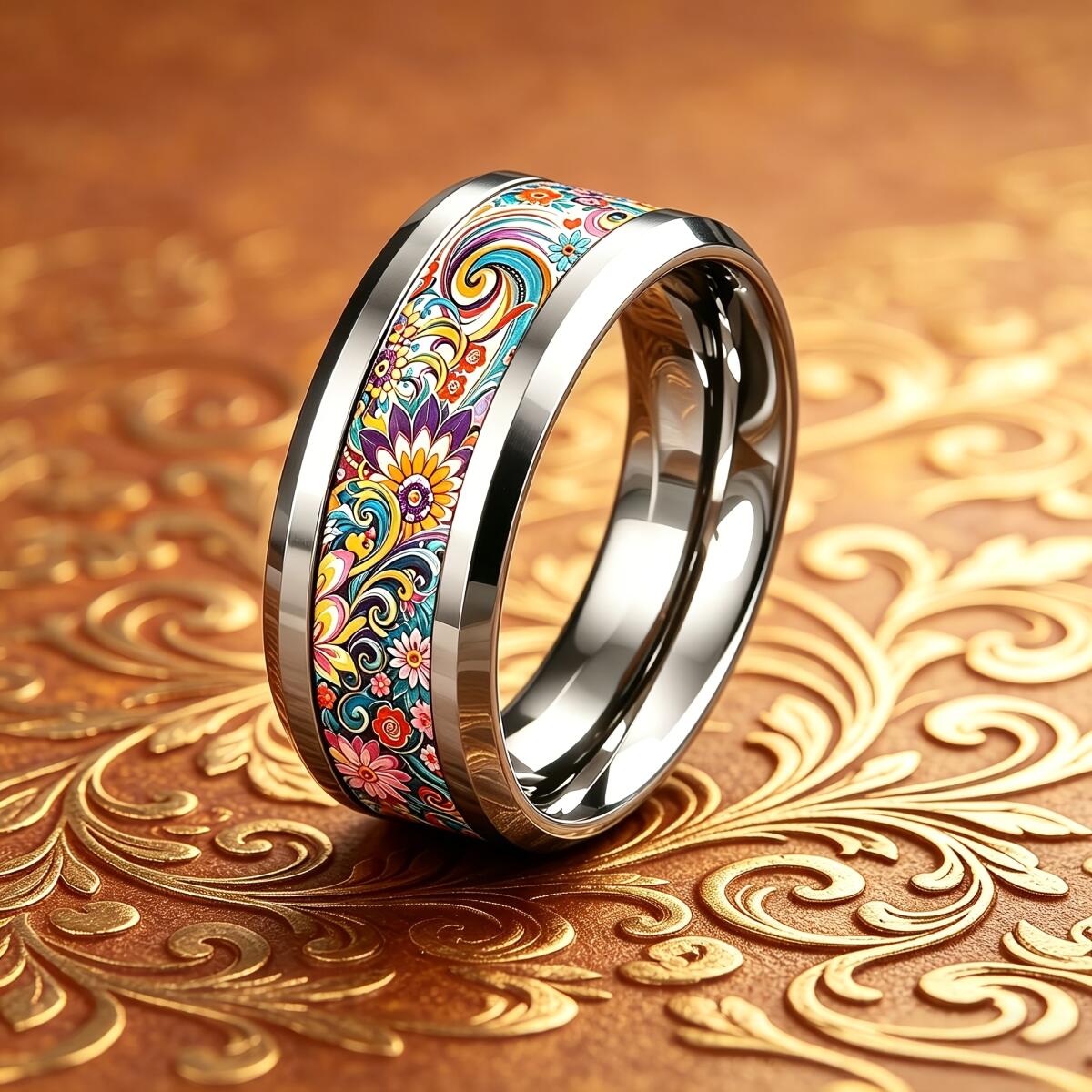 خاتم نسائي بوهيمي ملون بتصميم  - مراجعة Wedding Sutra وسعره
