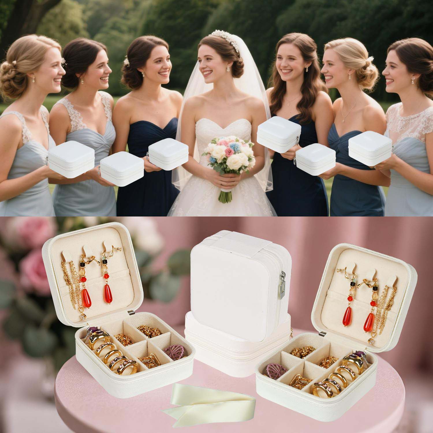 6-50 قطعة حافظة مجوهرات السفر  - مراجعة Wedding Favor Box وسعره