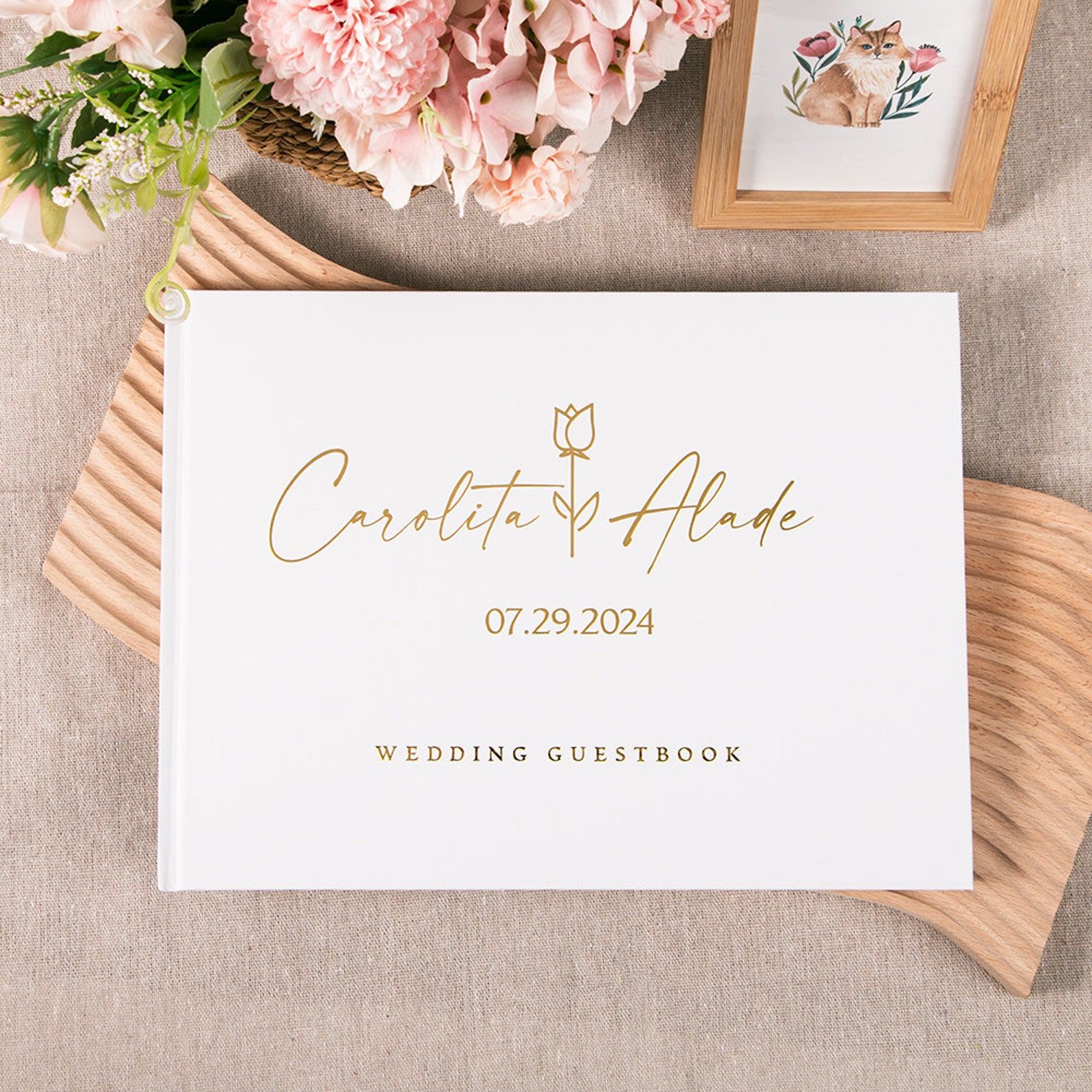 مخصص الزفاف سجل الزوار شخصية ض - مراجعة Personalized Guest Book وسعره
