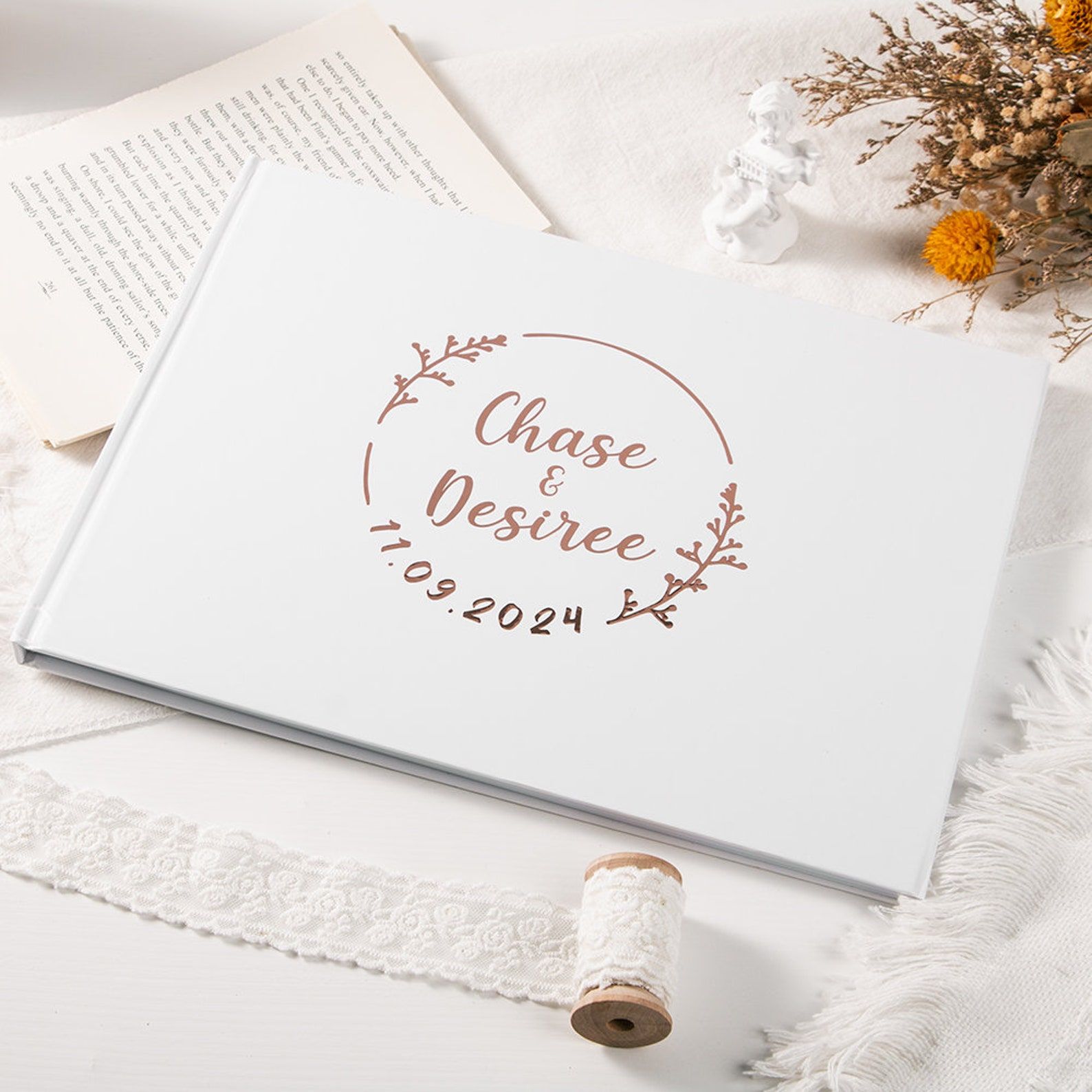 مخصص الزفاف سجل الزوار شخصية ض - مراجعة Personalized Guest Book وسعره